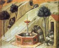 Predella panel Hermits at the Fountain of Elijah - Pietro Lorenzetti