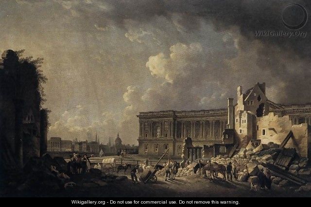 Clearing the Area in front of the Louvre Colonnade - Pierre-Antoine de Machy