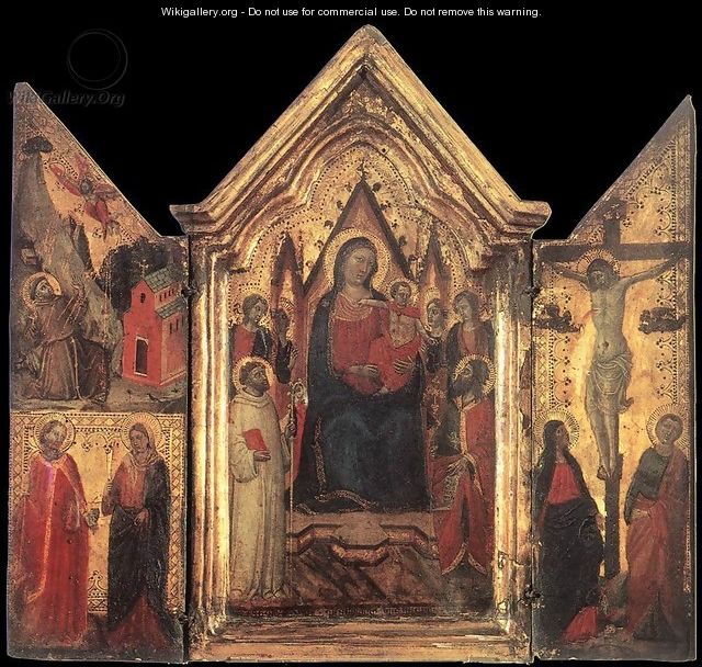 Madonna Enthroned with Angels and Saints 2 - Jacopo Del Casentino