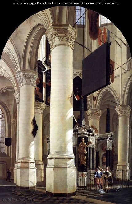 Interior of the Nieuwe Kerk, Delft, with the Tomb of William the Silent - Gerard Houckgeest