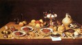 Still-Life on a Table with Fruit and Flowers - Jan van Kessel