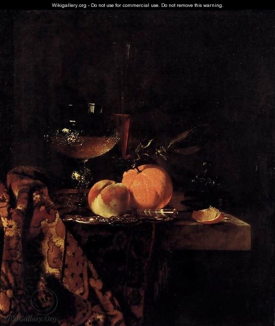 Still-Life with Glass Goblet and Fruit - Willem Kalf
