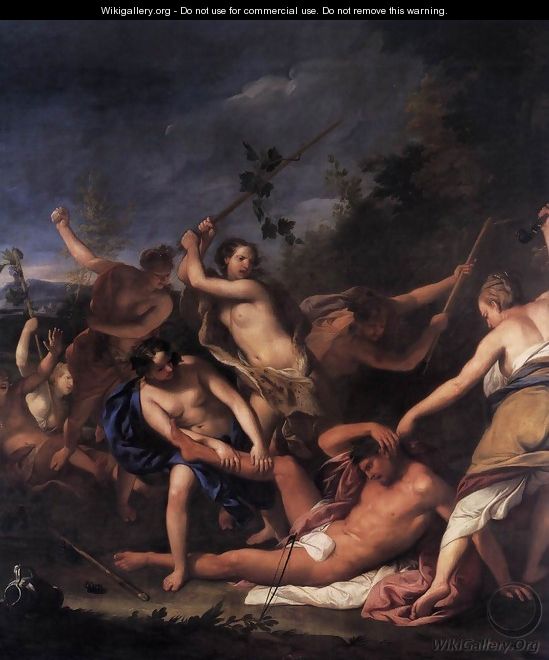 Orpheus and the Bacchantes (detail) - Gregorio Lazzarini