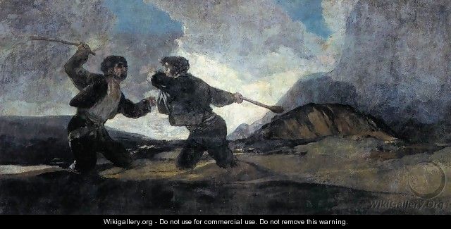 Duel with Cudgels 2 - Francisco De Goya y Lucientes