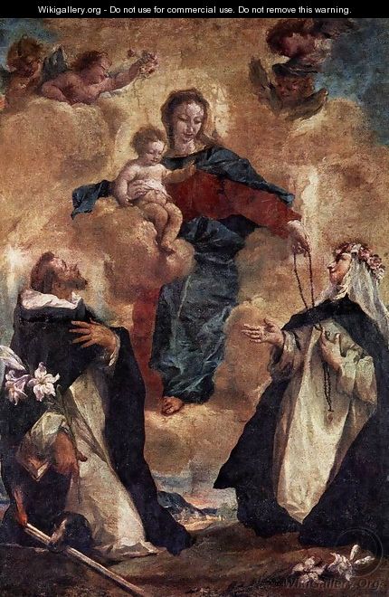 Virgin and Child with Sts Dominic and Rosa of Lima - Giovanni Antonio Guardi