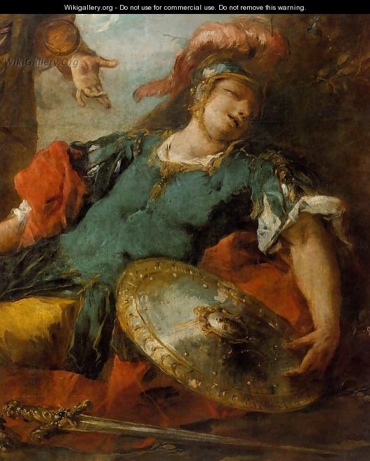 Herminia and Vaprino Find the Wounded Tancred (detail) - Giovanni Antonio Guardi