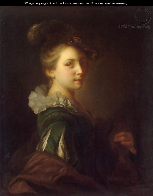 Young Woman in Theatrical Costume - Jean-Alexis Grimou