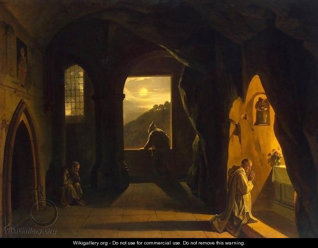 Monks in a Cave - Francois-Marius Granet