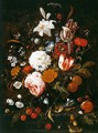 Still-Life with Flowers in a Glass Vase and Fruit - Jan Davidsz. De Heem
