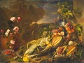 Fruit and a Vase of Flowers - Jan Davidsz. De Heem
