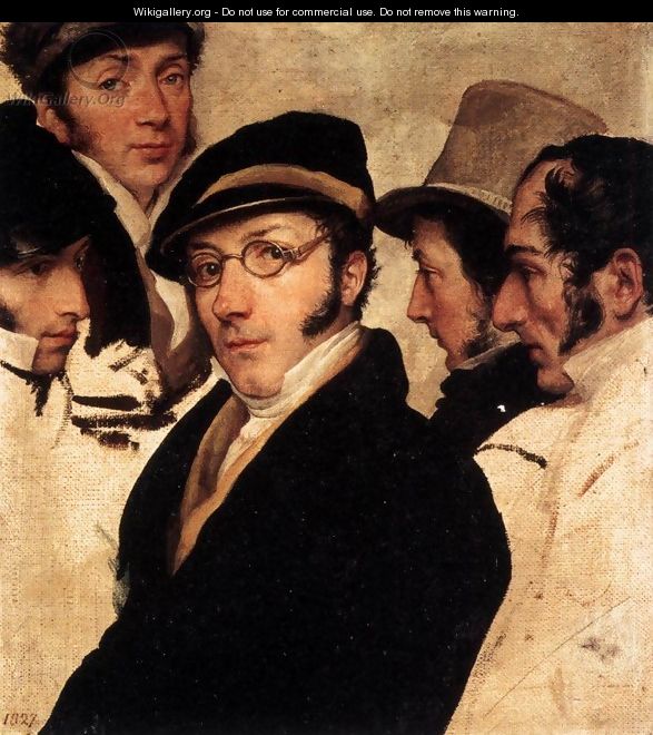 Self-Portrait in a Group of Friends - Francesco Paolo Hayez