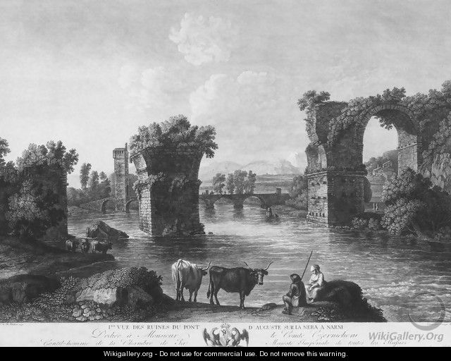 Ruins of the Augustan Bridge at Narni - Georg Abraham Hackert