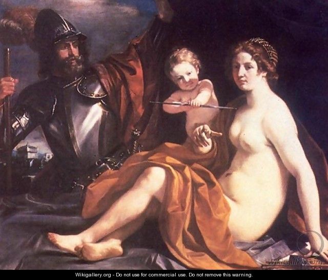 Venus, Mars and Cupid - Guercino