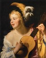 Woman Playing the Guitar - Gerrit Van Honthorst