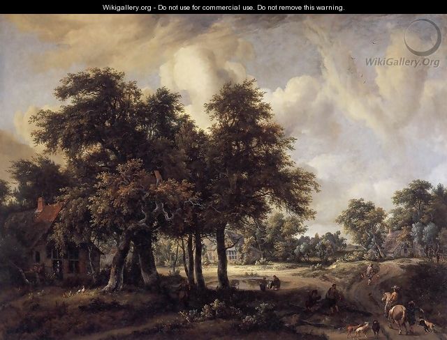 Wooded Landscape with Cottages - Meindert Hobbema