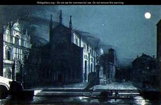 Nocturnal Scene of the Church of SS Giovanni and Paolo Venice - (after) Dalda