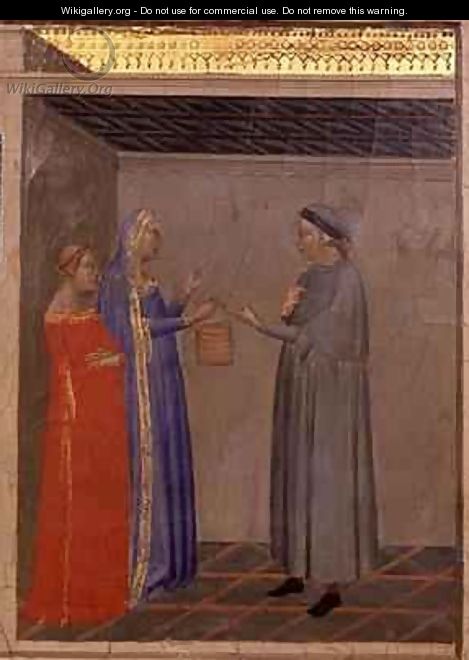Predella panel depicting a scene from The Legend of the Sacred Girdle - Bernardo Daddi