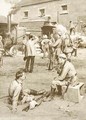 Germans forcing a French farmer to thresh his corn for their benefit - (after) Dadd, Frank