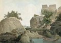 Fakirs Rock at Sultanganj on the River Ganges India - Thomas & William Daniell