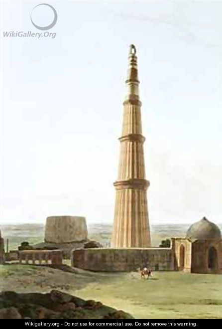 The Qutb Minar near Delhi - Thomas & William Daniell