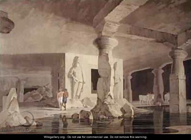 Part of the Temple of the Elephanta - Thomas & William Daniell