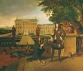 John Rose the Kings Gardener presenting Charles II 1630-85 with a pineapple - Hendrick Danckerts