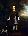 Portrait of a small boy with a spaniel and a parrot - Bartholomew Dandrige