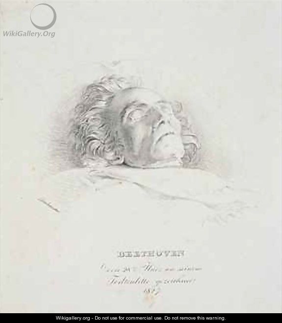 Ludwig van Beethoven 1770-1827 on his deathbed - Josef Franz Danhauser