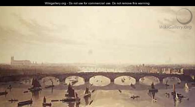 View of the Bridge now building over the Thames at Vauxhall - W Daniel