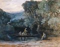 River scene with boat and figures - Francis Danby