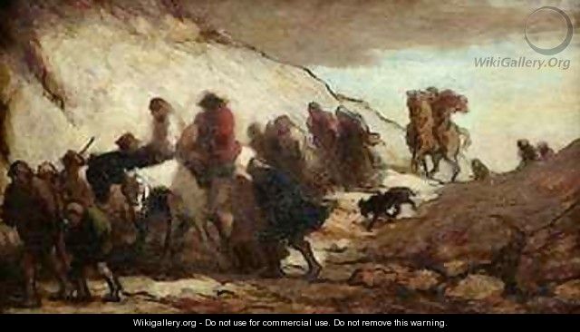 The Fugitives or The Emigrants - Honoré Daumier