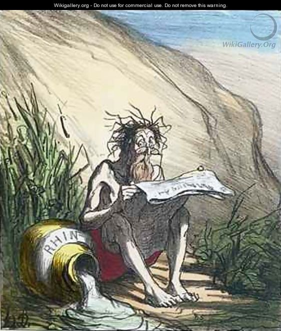 Diogenes reading a newspaper - Honoré Daumier
