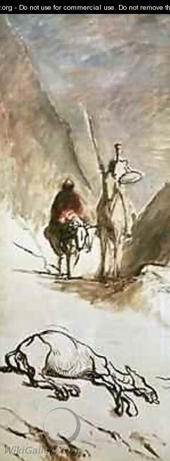 Don Quixote Sancho Panza and the Dead Mule - Honoré Daumier