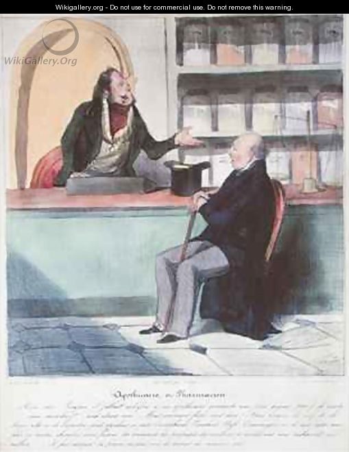 The Apothecary and the Pharmacist - Honoré Daumier