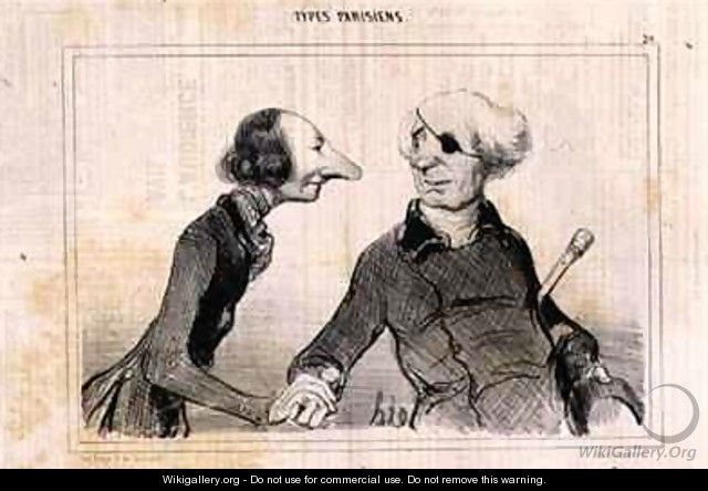 Plate 74 3 Parisian Types I can tell you are of noble birth I have the eye for it from Charivari magazine - Honoré Daumier