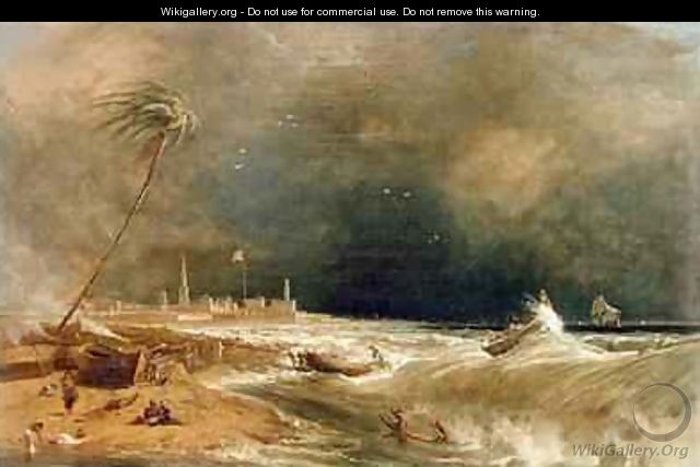 Madras or Fort St George in the Bay of Bengal A Squall Passing Off - William Daniell, R. A.
