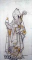 St Augustine of Hippo study for a stained glass window at Chester Cathedral - William Daniels