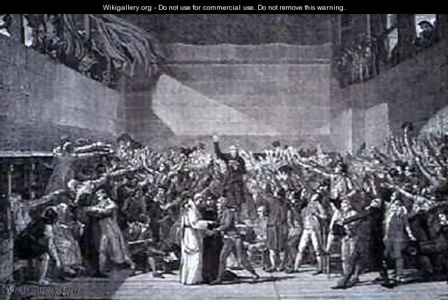 Oath taken at the Jeu de Paume - (after) David, Jacques Louis