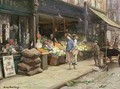 A London Street Market - Allan Douglas Davidson