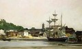 The Harbour at Honfleur - Karl Pierre Daubigny