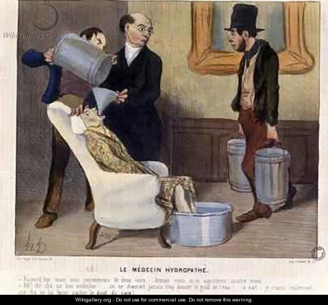 The Hydropathic Doctor caricature from La Caricature - (after) Daumier, Honore