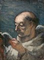 Monk Reading - Honoré Daumier