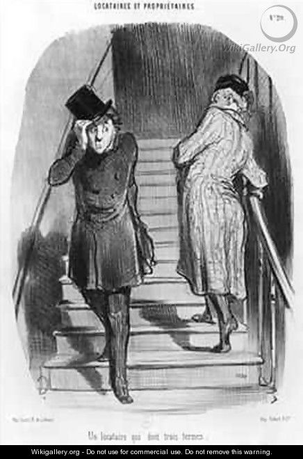 A tenant who owes three terms - Honoré Daumier