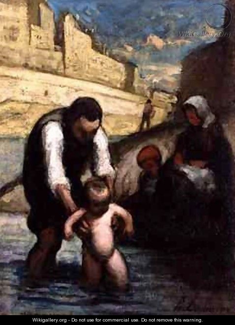 The First Swim - Honoré Daumier