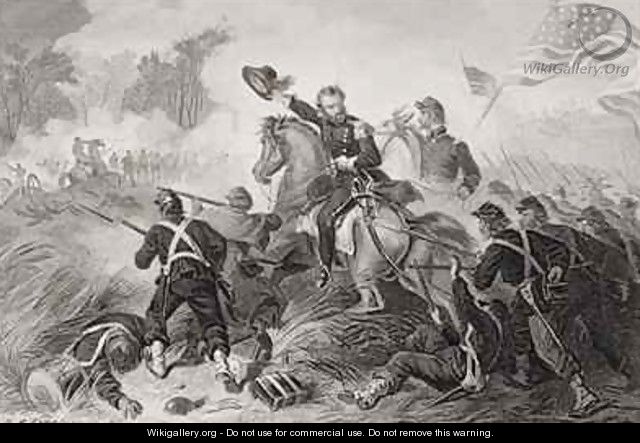 General Lyons 1818-61 charge at the Battle of Wilsons Creek Missouri - (after) Darley, Felix Octavius Carr