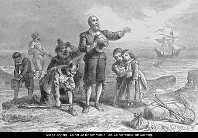 Landing of the Pilgrims 1620 - (after) Darley, Felix Octavius Carr