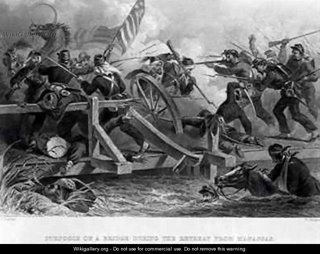 Struggle on a Bridge During the Retreat from Manassas - (after) Darley, Felix Octavius Carr