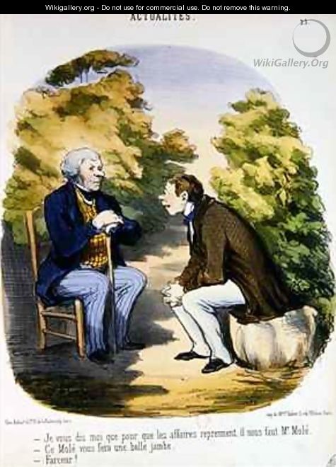 Two men discussing politics and the usefulness of the Comte de Mole - Honoré Daumier