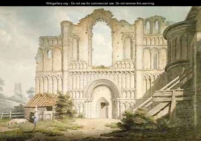 West front of Castle Acre Priory Church near Downham Norfolk - Edward Dayes