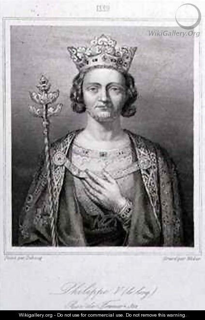 Philip V the Tall 1294-1322 King of France - Charles Alexandre Debacq
